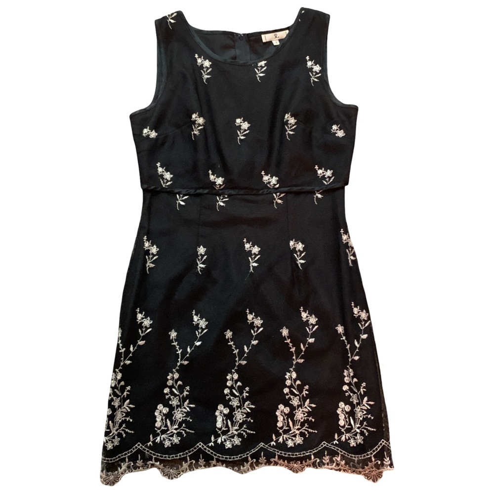 Vintage Rampage Y2K Dress Floral overlay Black Fairy Grunge Whimsigoth 90s Sz9
